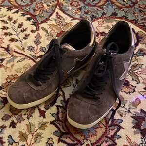 Ash Brown Suede Sneakers with Black Laces